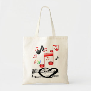 Tela Música de bolso de mano de tote de presupuesto