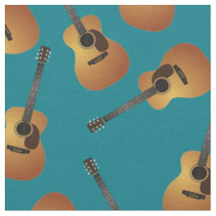 Tela Música de Guitarra Decoración de Habitación Teal M
