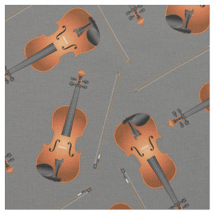 Tela Música De Viola Decoración Gris