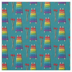 Tela Música xilófona: Niños arco iris curados