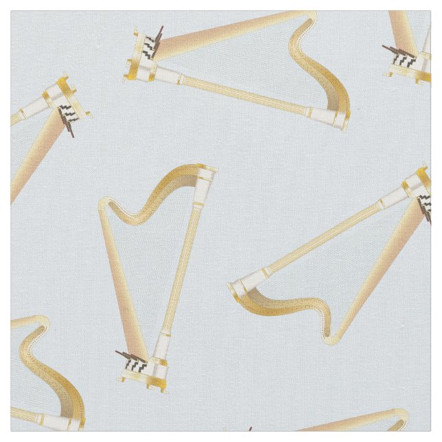 Tela Musical Harps Decoración Azul (De cerca)