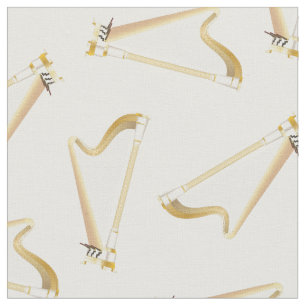 Tela Musical Harps Decoración en blanco