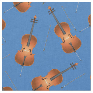 Tela Músico Cello Music Room Decoración Azul