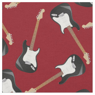 Tela Músico de guitarra eléctrica, decoración roja