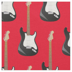 Tela Músico de guitarra eléctrica, decoración roja