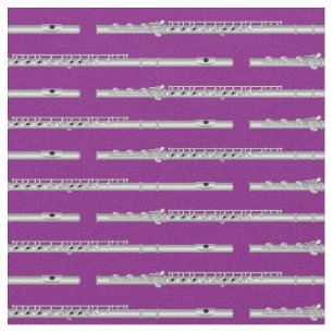 Tela Músico de música flauta Decoración morada