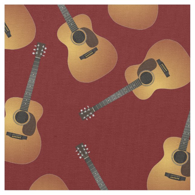 Tela Músico guitarra, decoración roja (De cerca)