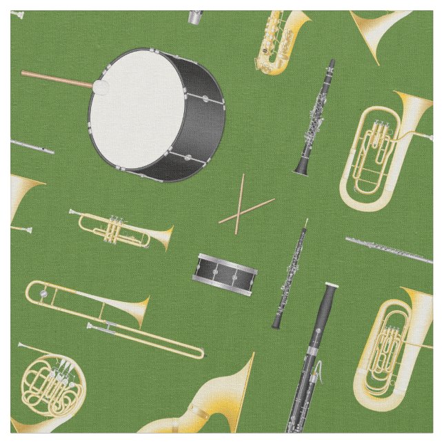 Tela Músico musical de Band Instruments Teacher Green (De cerca)