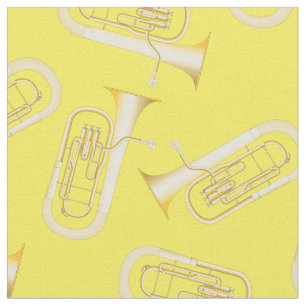 Tela Músico musical de Baritones Decoración Amarilla