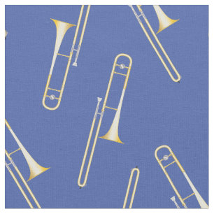 Tela Músico musical trombones Decoración azul