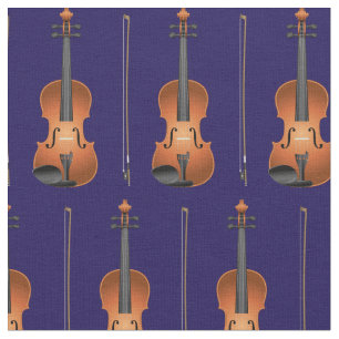 Tela Músico musical Violines Decoración Azul