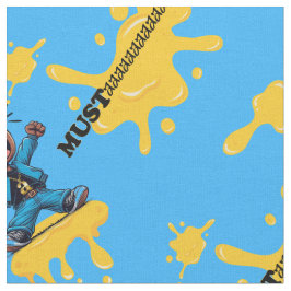 Tela Mustaard Blue Cotton Fabric cerca del patio