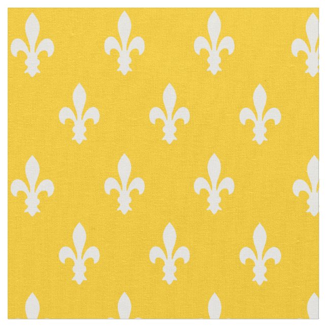 Tela Mustard Victorian Fleur de Lys Fabric (De cerca)