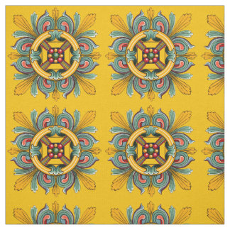 Tela Mustard Victorian Tile Design