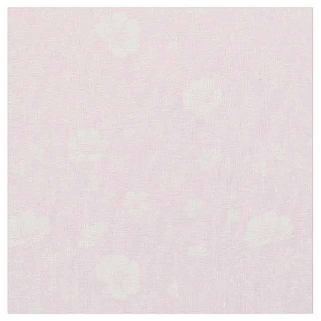 Tela Muted Pink And White Wildflower Pattern (De cerca)
