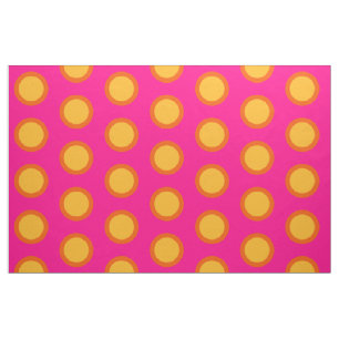 Tela Naranja amarillo rosado Polka Dot Combed Cotton Fa