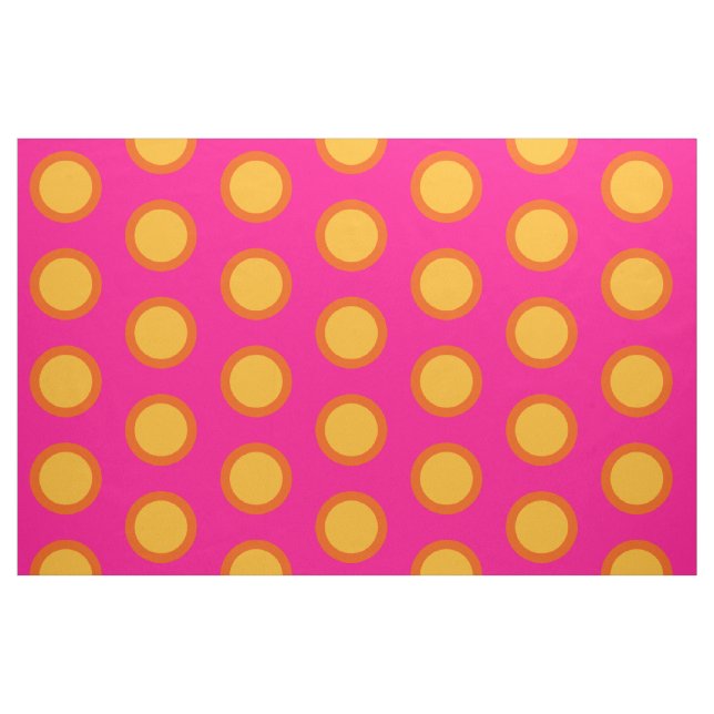 Tela Naranja amarillo rosado Polka Dot Combed Cotton Fa ("Cuarto gordo" (fat quarter))