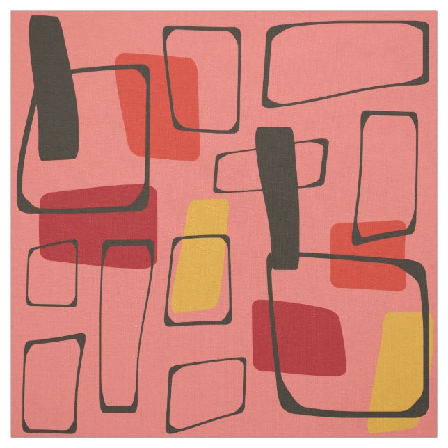 Tela Naranja audaz Art Deco (Retal)