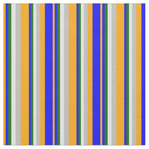 Tela Naranja, azul, verde oscuro, cian claro y gris