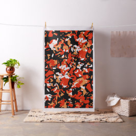 Tela Naranja Black Camo Fabric