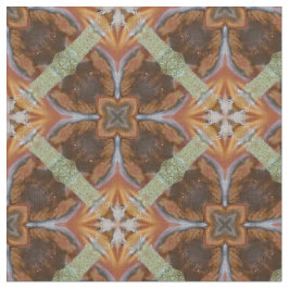 Tela Naranja Brown Desplazamiento Círculos Patrón Verde