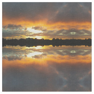 Tela Naranja Brown Fabric, Sunset Landscape