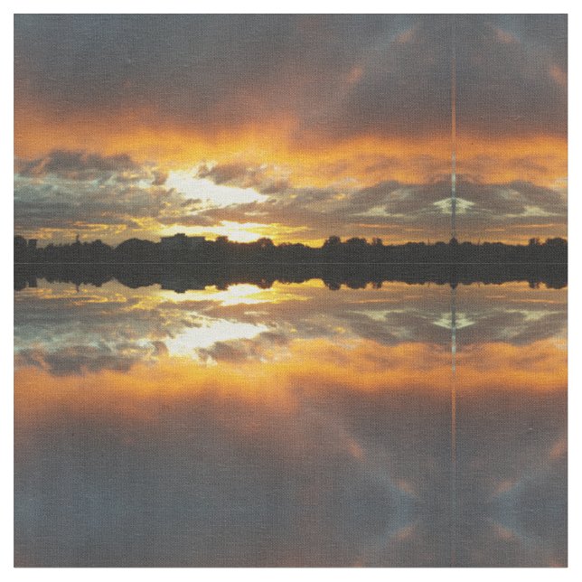 Tela Naranja Brown Fabric, Sunset Landscape (De cerca)