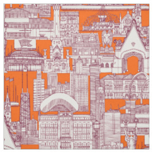 Tela Naranja caliente de Chicago toile claret