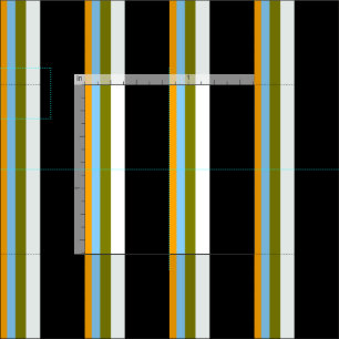 Tela Naranja, cielo claro azul, verde, crema de menta y