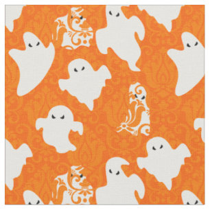 Tela naranja damasco fantasma halloween paranormal