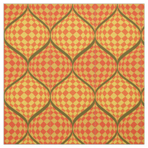 Tela Naranja de arte pop tafi verde y amarillo