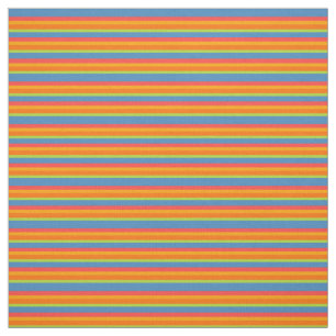 Tela Naranja de la maravilla, rojo, modelo rayado azul