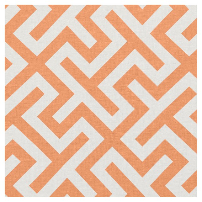 Tela naranja de Moda y patrón geométrico abstracto blan (De cerca)