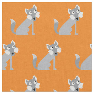 Tela Naranja de Nursera Infantil de Lobos Malos