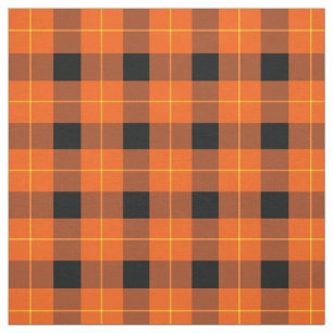 Tela Naranja de patrones de plaid/tartan del diseñador 