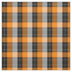 Tela Naranja de patrones de plaid/tartan y negro