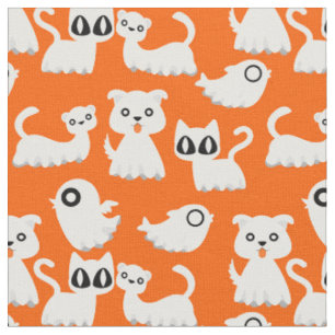 Tela naranja de perro de hurón fantasma de halloween