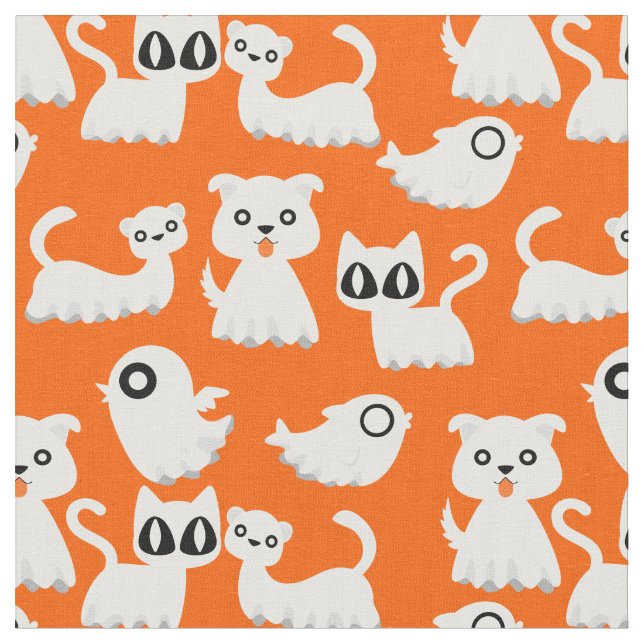 Tela naranja de perro de hurón fantasma de halloween (De cerca)