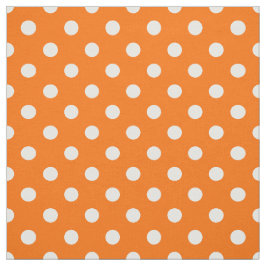 Tela Naranja de puntos de Polka Blanco Textiles