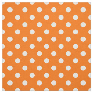 Tela Naranja de puntos de Polka Blanco Textiles