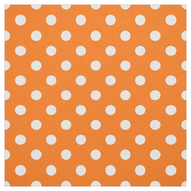Tela Naranja de puntos de Polka Blanco Textiles (Retal)