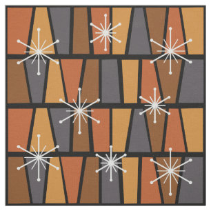 Tela Naranja de quemado de abstracto geométrico MCM