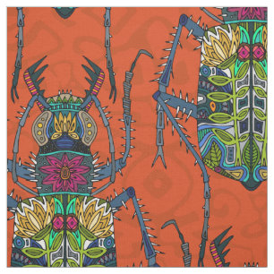 Tela naranja del escarabajo de la flor