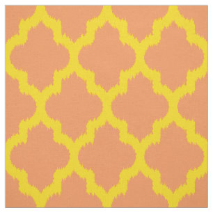 Tela Naranja del Personalizado de Ikat amarillo Quatref