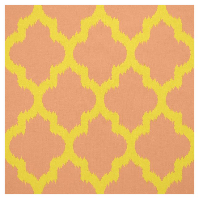 Tela Naranja del Personalizado de Ikat amarillo Quatref (Retal)