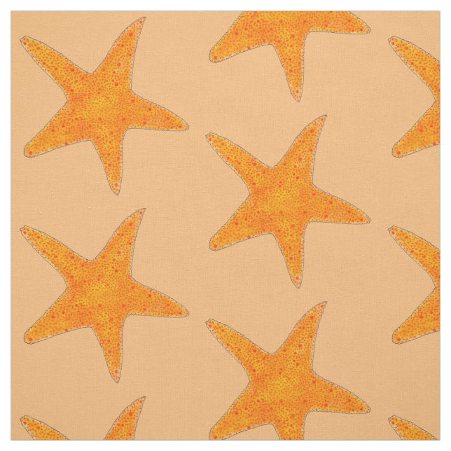 Tela Naranja Estrella de pez estrella Fish Shell Beach  (Retal)