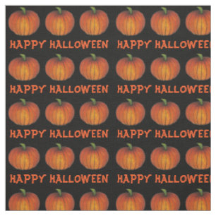 Tela Naranja feliz de Halloween y parche de calabaza ne