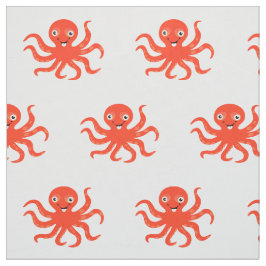 Tela Naranja feliz Personalizado Octopus