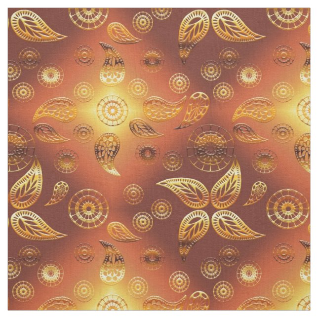 Tela Naranja floral de la pendiente de Boho (Retal)