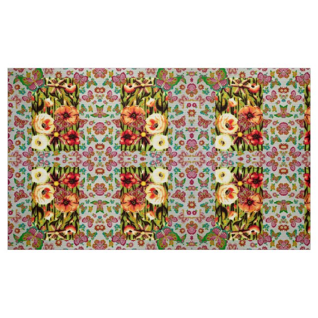 Tela Naranja Floral Fabric ("Cuarto gordo" (fat quarter))